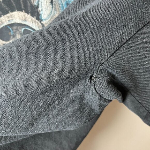 Distressed Vintage Y2K T Shirt Skeleton Mythical Creatures XL Black Graphic Tee - Picture 10 of 16